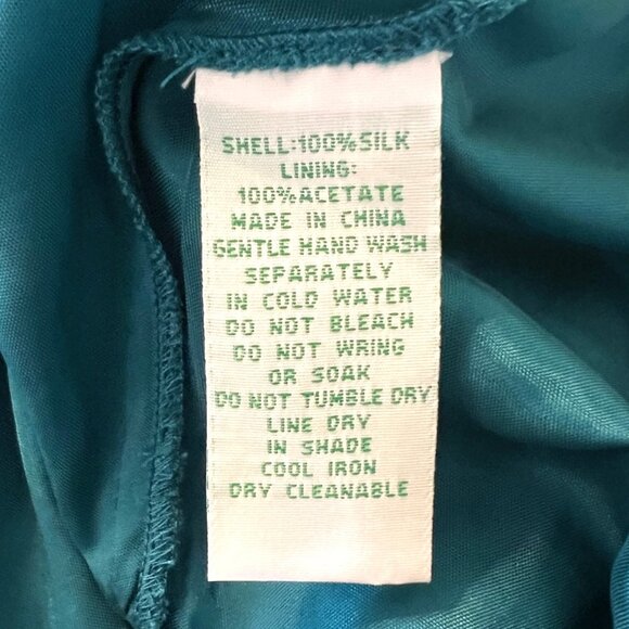 Anthropologie $168 LIL Caballo Falls Silk Dress Teal Blue Size 4 Flattering Fit - Picture 9 of 9